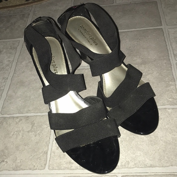 Comfort Plus by: Predictions Shoes - Strapy Black Heals